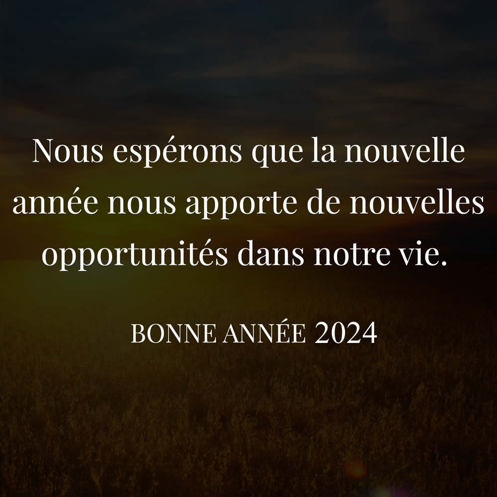 espoir de nouvelles opportunités pour la nouvelle année 2024