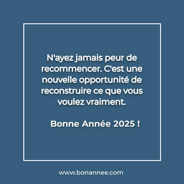 message avec voeux d'espoir pour le début de la nouvelle année 2025