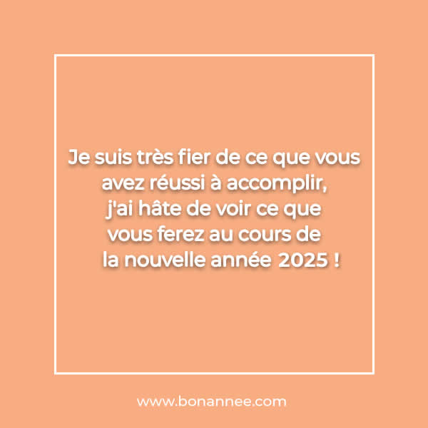 message de bon augure pour la nouvelle année 2025