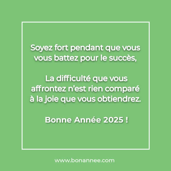Texte de vœux de succès pour la nouvelle année 2025
