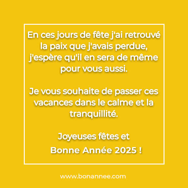 message de voeux joyeuses fêtes 2025