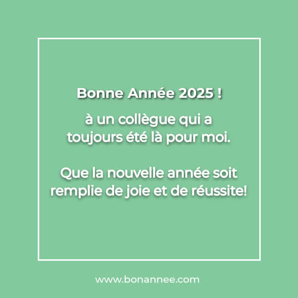 Texte voeux de bonne année 2025 à un collègue spécial