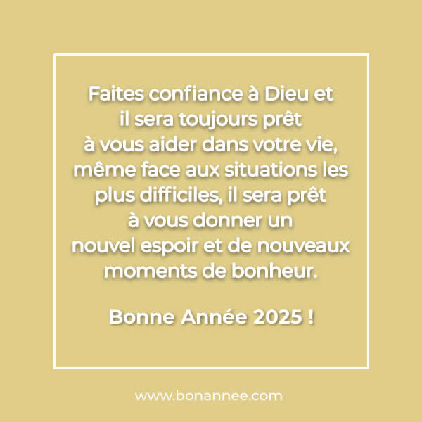 commencer la nouvelle année 2025 en faisant confiance à la bénédiction de dieu