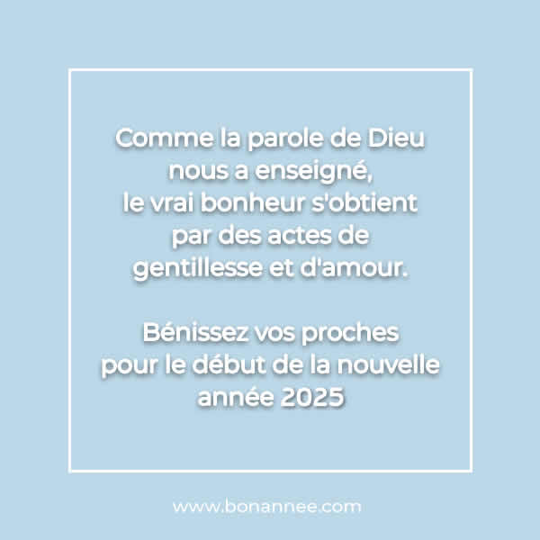 bénédiction pour la nouvelle année 2025