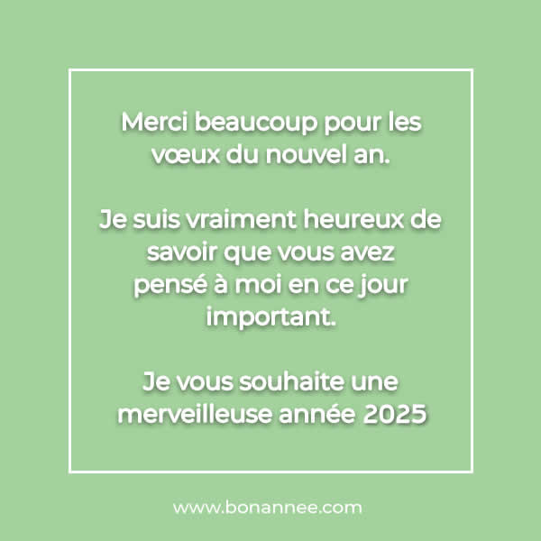 texte de remerciement pour les voeux de bonne année 2025